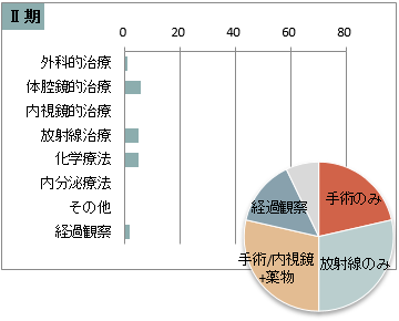 UICC TNM 非小細胞癌の総合ステージ別 治療の件数 Ⅱ期(肺)