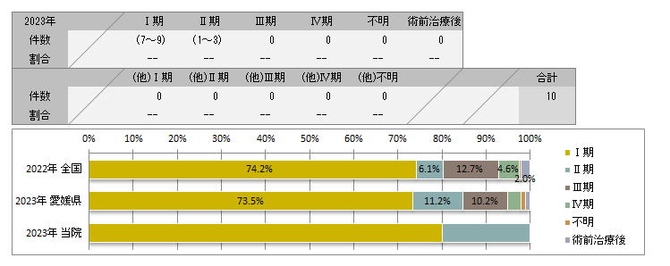 UICC TNM　術後病理学的ステージ別登録(子宮体部)