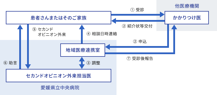 セカンドオピニオンのフローチャート